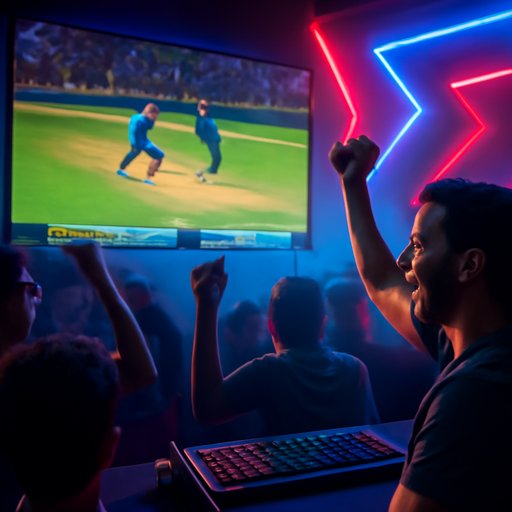 1333BE crowd watching cricket screen